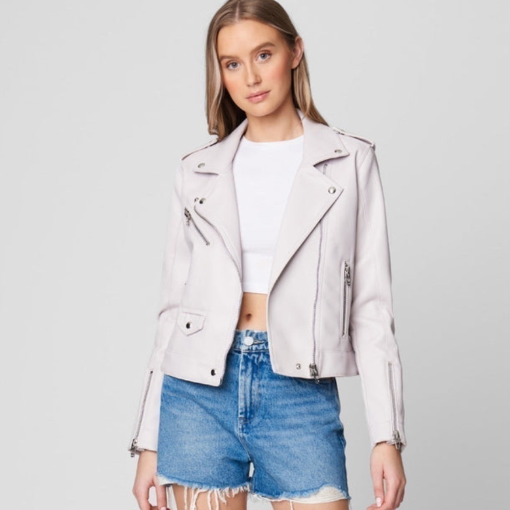 Blank NYC Moto White Biker Jean Jacket